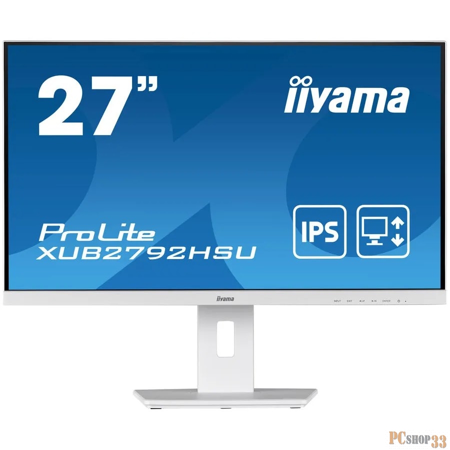 Монитор LCD 27 16:9 1920х1080(FHD) IPS, nonGLARE, 75 Гц, 250cd/m2, H178°/V178°, 1000:1, 80M:1, 16.7M, 4ms, VGA, HDMI, DP, white