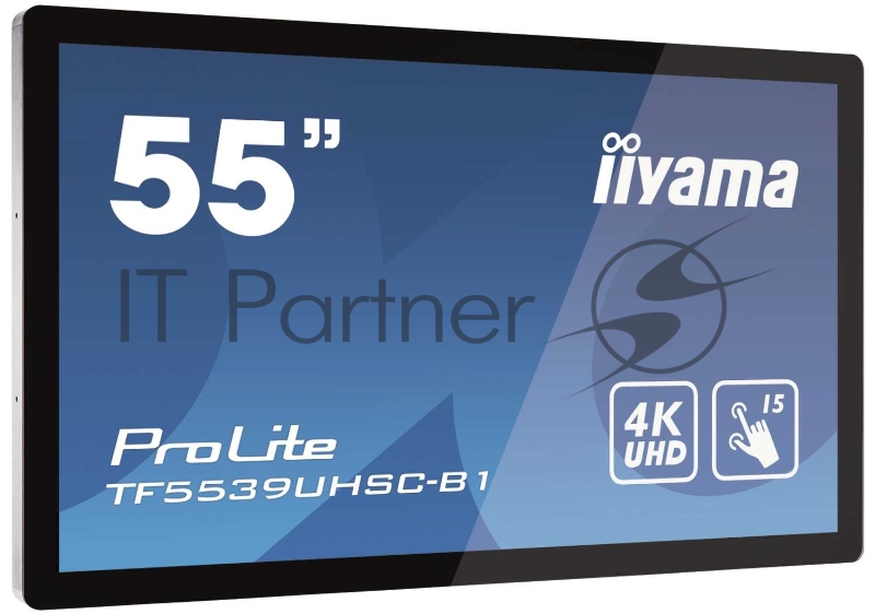 Монитор Iiyama 55 Touchscreen LCD monitor UHD 4K, VGA, 2xHDMI, DP, USB, open frame, PCAP, 3840x2160, 1A1DP2H, Face-up