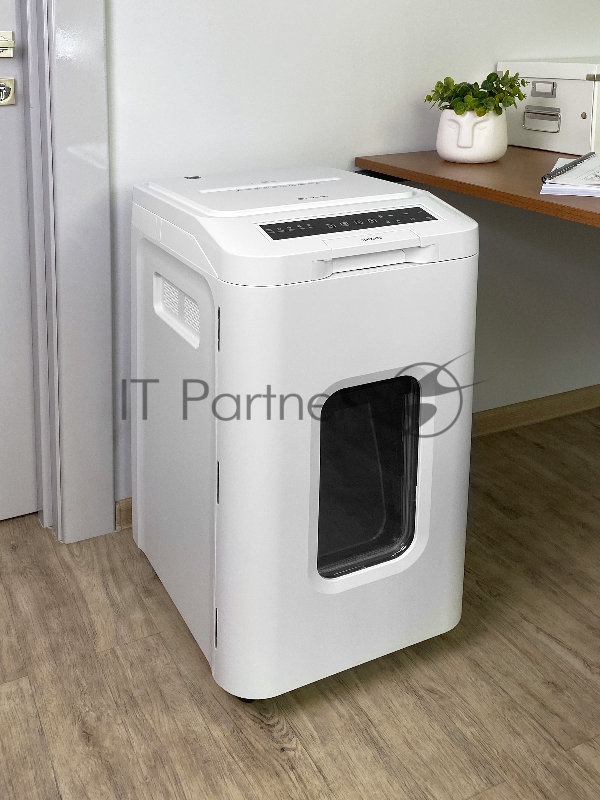 Уничтожитель документов ГЕЛЕОС АП55-5, DIN P-5 (5 ур-нь секр.), фрагмент 1,9х12мм, АВТОПОДАЧА 400 лист (70г/м2), пл.карты/скрепки/скобы, 55 литров