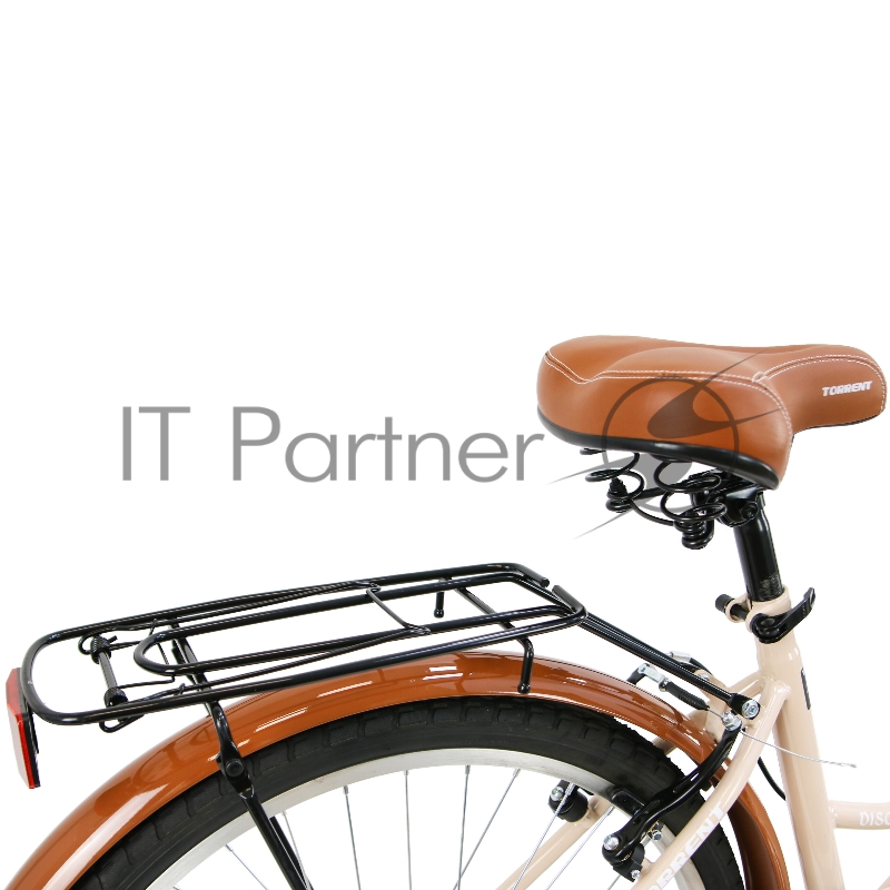 Велосипед TORRENT Discovery (рама сталь 16 складная, дорожный, 1скорость, колеса 24д., корзина) 24 / 16 / Бежевый