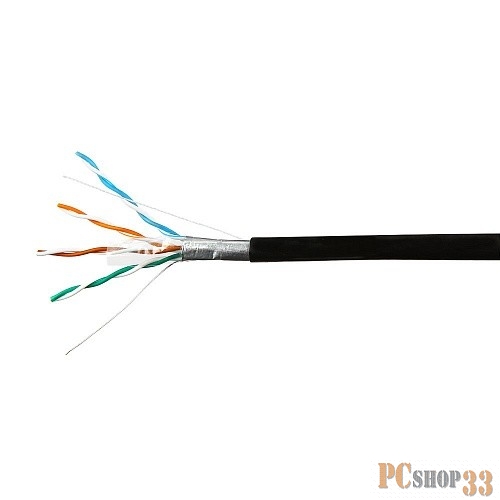 Кабель SkyNet Light FTP outdoor 4x2x0,46, медный, FLUKE TEST, кат.5e, однож., 100 м, box, черный