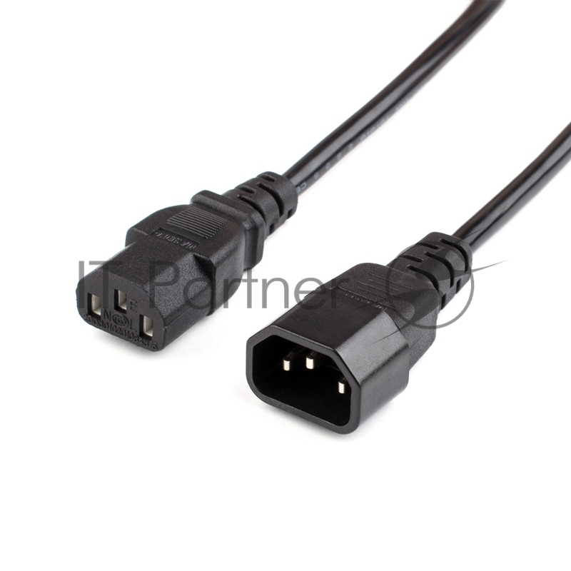 Кабель питания GoPower C14 (m)-C13 (f) 1.8м ПВХ удлинитель черный (1/10/100)