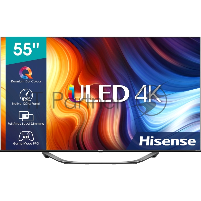 Телевизор LED Hisense 55 55U7HQ черный 4K Ultra HD 120Hz DVB-T DVB-T2 DVB-C DVB-S DVB-S2 USB WiFi Smart TV (RUS)