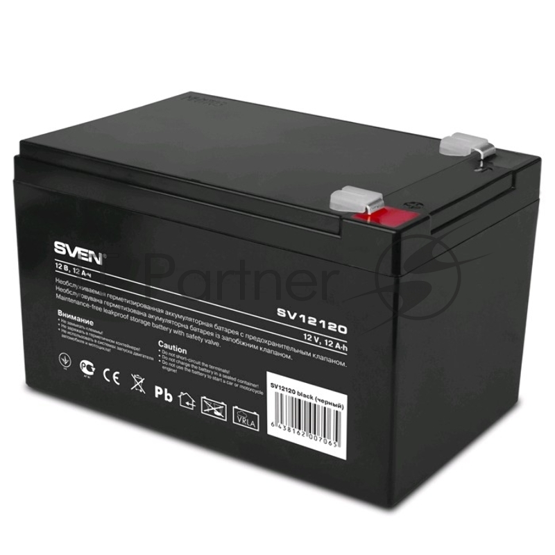 Батарея аккумуляторная Sven SV-0222012 12В 12А*ч, тип разъёма F2