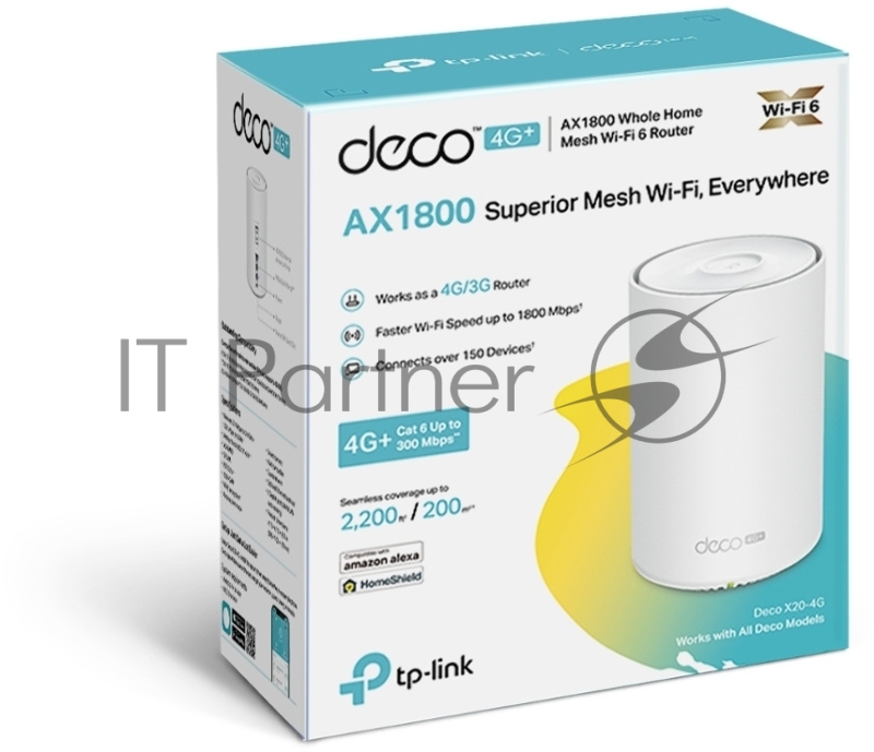Домашняя Mesh Wi-Fi система с поддержкой 4G+ TP-Link Deco X20-4G(1-pack) AX1800