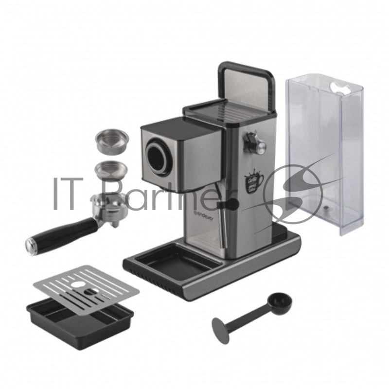 Кофеварка рожкового типа электрическа Endever Costa-1090, объем-1,2л, нержавеющая сталь, мощность 1400 Вт, давление 15 бар, 2 шт/уп