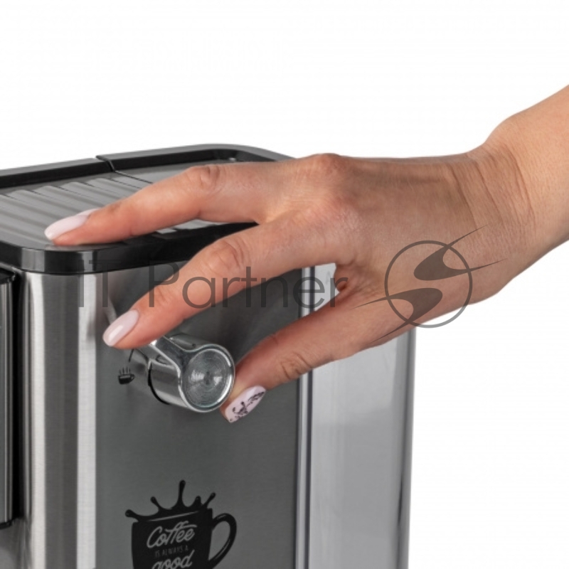 Кофеварка рожкового типа электрическа Endever Costa-1090, объем-1,2л, нержавеющая сталь, мощность 1400 Вт, давление 15 бар, 2 шт/уп