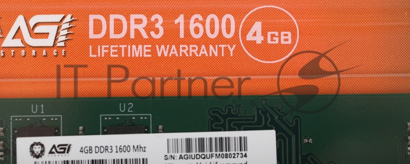 Память DDR4 4Gb 1600MHz AGi AGI160004UD128 UD128 RTL PC4-25600 DIMM 288-pin Ret
