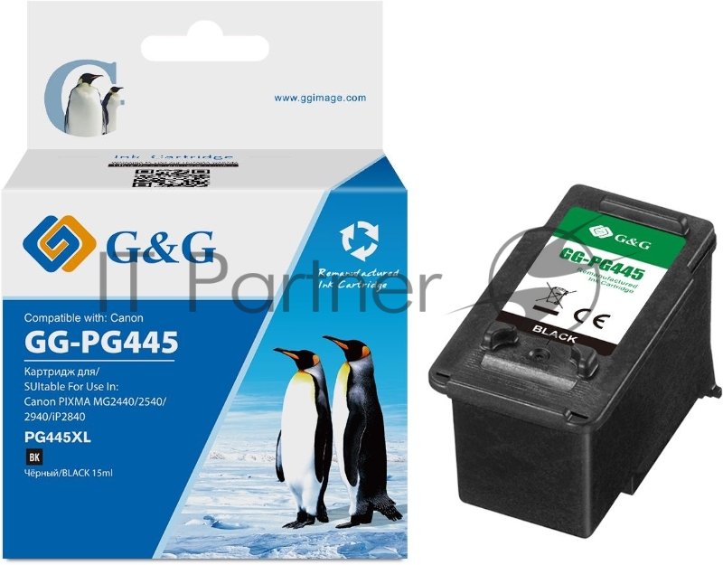 Картридж струйный G&G GG-PG445 черный для Canon Pixma MG2440/2540/2940