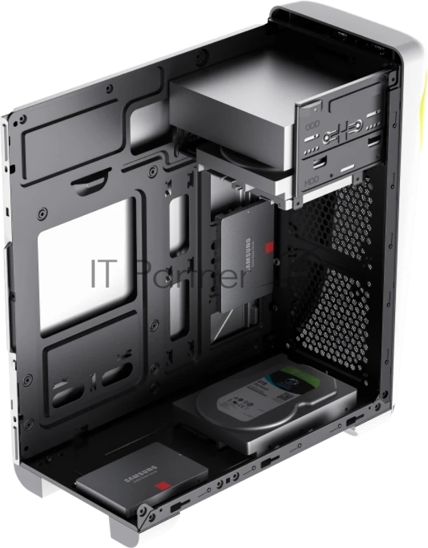 Корпус GameMax Cute OWL W-Y без БП (Midi Tower, ATX, Бело-желтый, 1*USB3.0 + 2*USB2.0, 2*120мм)