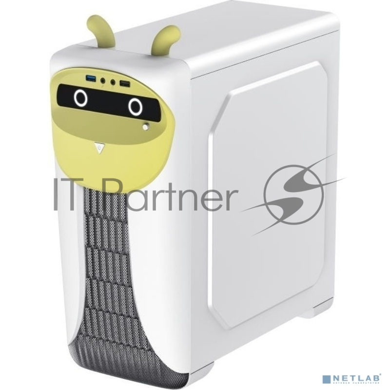 Корпус GameMax Cute OWL W-Y без БП (Midi Tower, ATX, Бело-желтый, 1*USB3.0 + 2*USB2.0, 2*120мм)