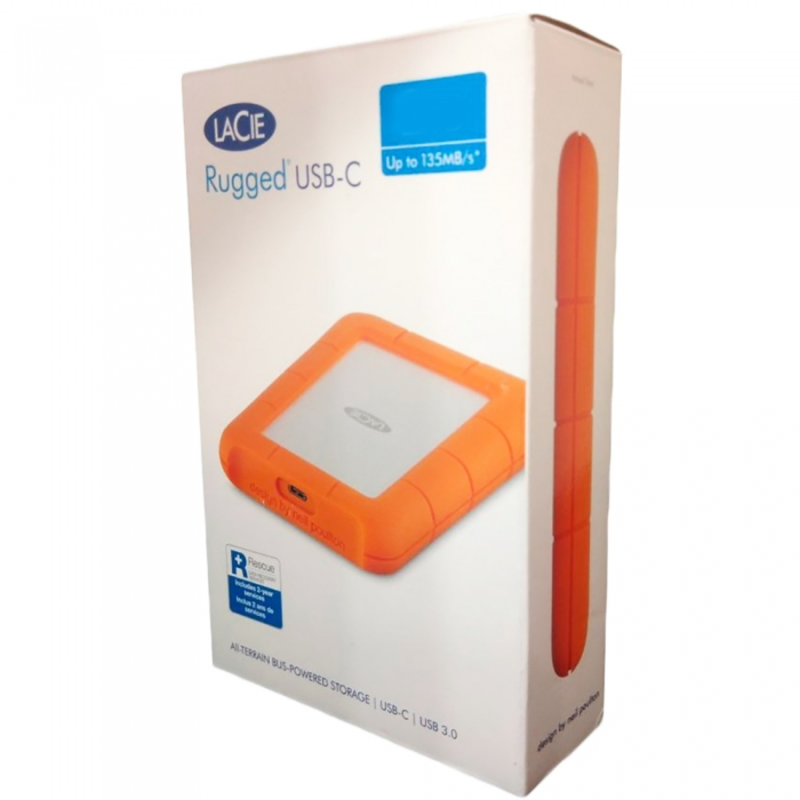 Внешний жесткий диск 1000ГБ 2.5 LaCie Rugged Mini, оранжевый (USB3.0)