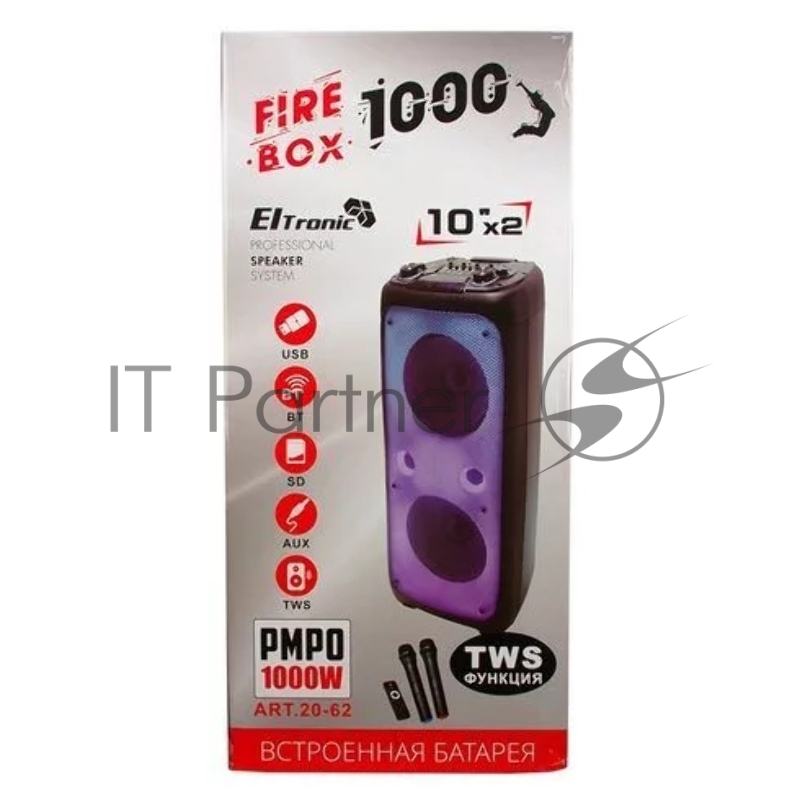 Колонка 10 (20-62 FIRE BOX 1000) динамик 2шт/10 ELTRONIC с TWS