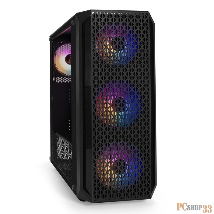 Корпус Miditower ExeGate Mistery X4-NPX500 (ATX, БП 500NPX с вент. 12см, 2*USB+1*USB3.0, HD аудио, черный, 4 вент. 12см с RGB подсветкой, пылевые фильтры, боковая панель - закаленное стекло)