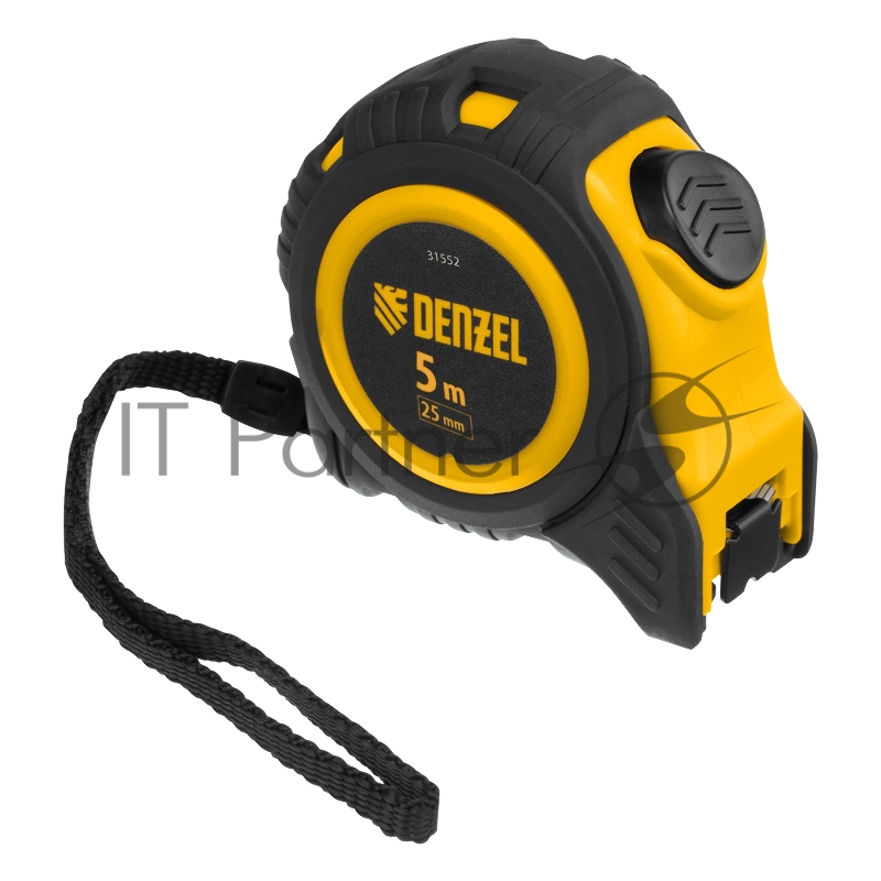 Рулетка 5м х 25мм, обрезиненный корпус, автоматическая фиксация// Denzel