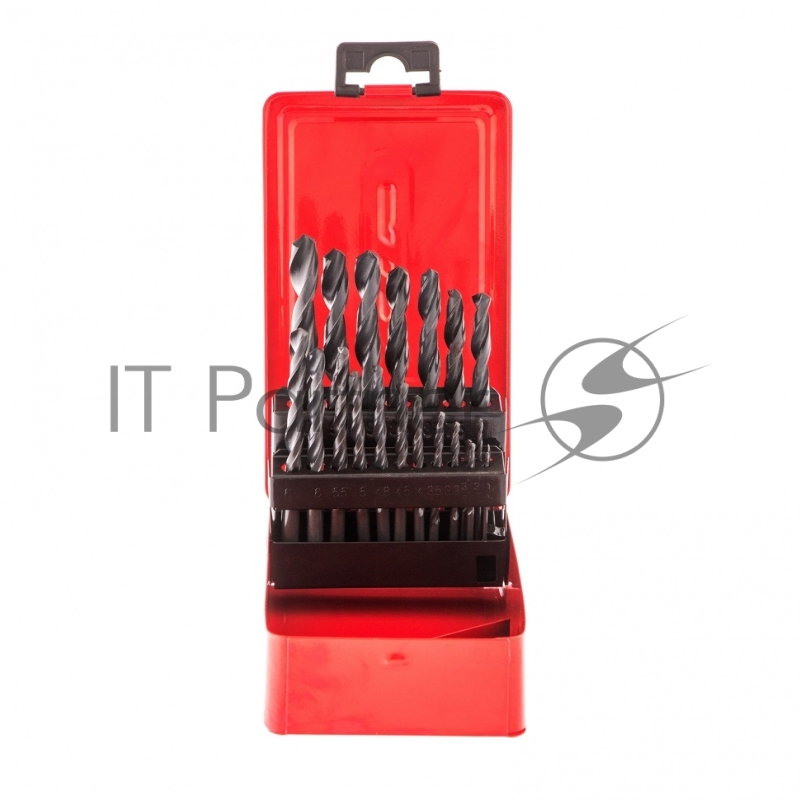 Набор сверл по металлу, 1-10 мм (через 0,5 мм, 3,2, 4,8 мм), HSS, 21шт, мет.бокс, цилин.хв.// Sparta