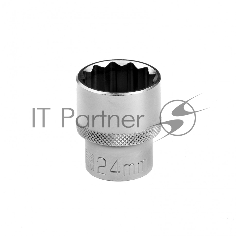 Головка торцевая, 24 мм, 12-гранная, CrV, под квадрат 1/2, хромированная// Stels