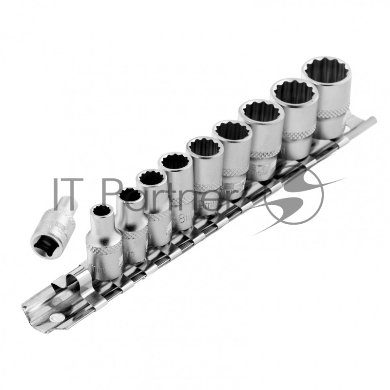 Набор торцевых головок, 1/4, 12-ти гр., CrV, 10шт., 4-13мм// Stels