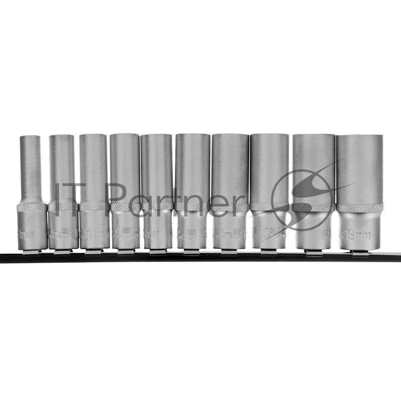 Набор удлиненных торцевых головок 3/8, 6-ти гр., CrV, 10шт., 8-19мм// Stels