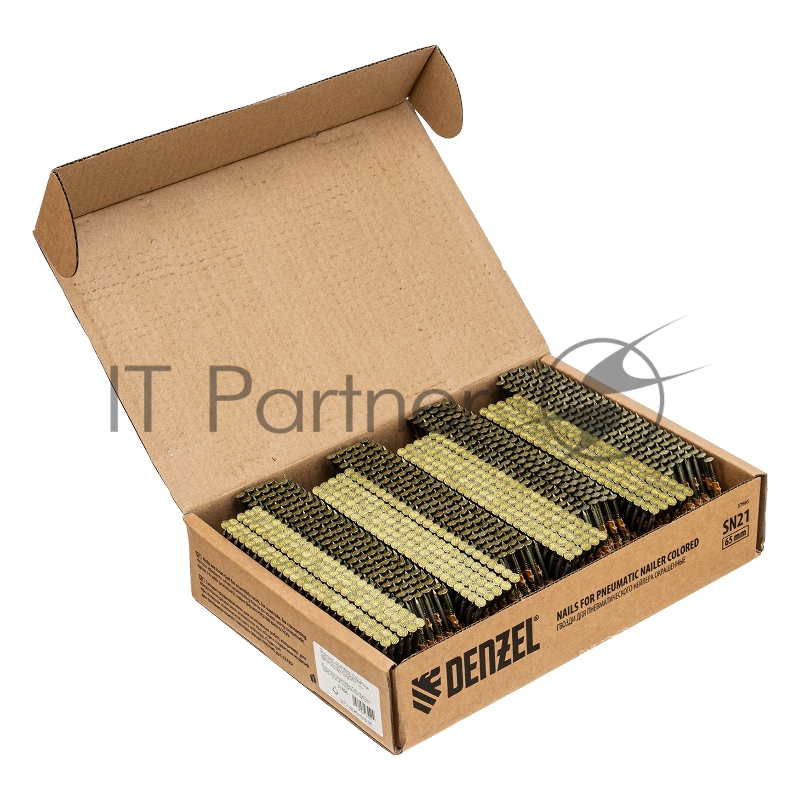 Гвозди для пнев. нейлера (крашен.), длина - 65 мм, диам. - 2,9 мм, 2000 шт.// Denzel