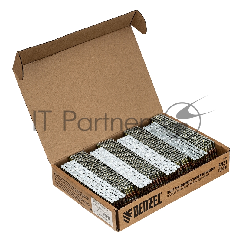Гвозди для пнев. нейлера (оцинк.), длина - 50 мм, диам. - 2,9 мм, 2000 шт.// Denzel