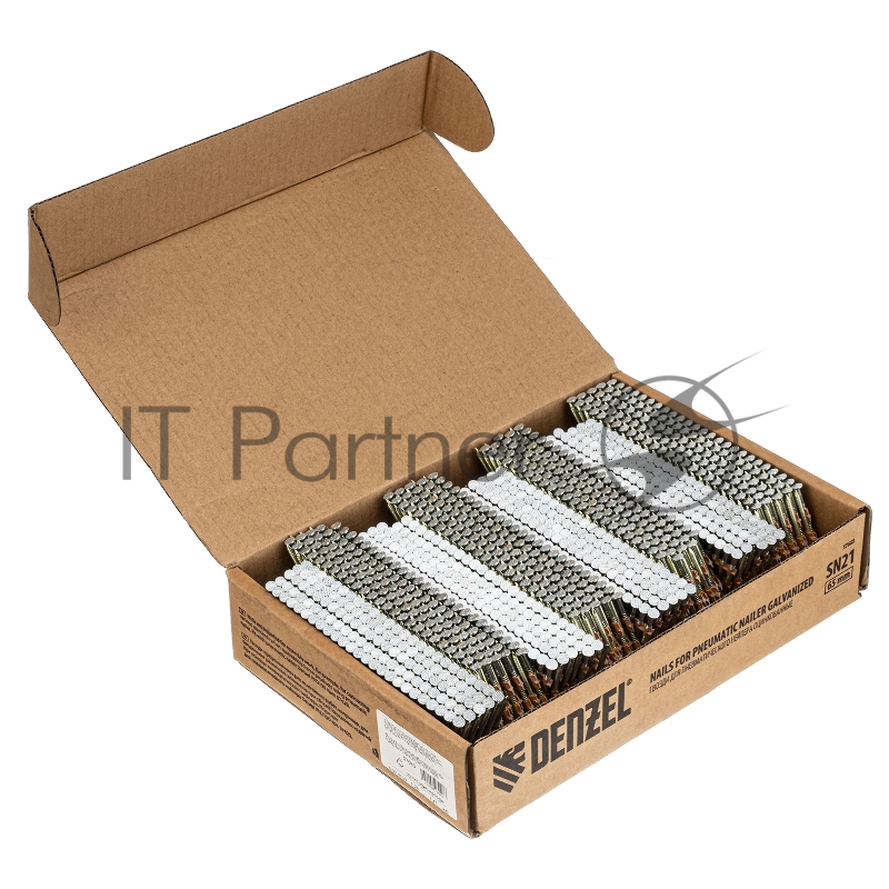 Гвозди для пнев. нейлера (оцинк.), длина - 65 мм, диам. - 2,9 мм, 2000 шт.// Denzel