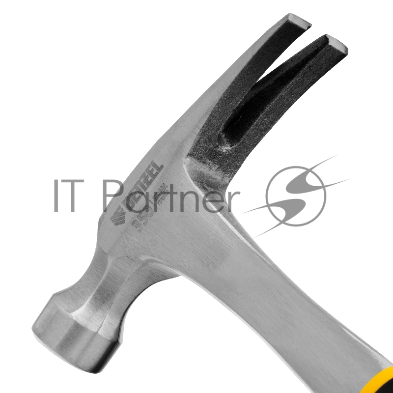 Молоток-гвоздодер 350 г, цельнометаллический, двухкомпонентная рукоятка // Denzel