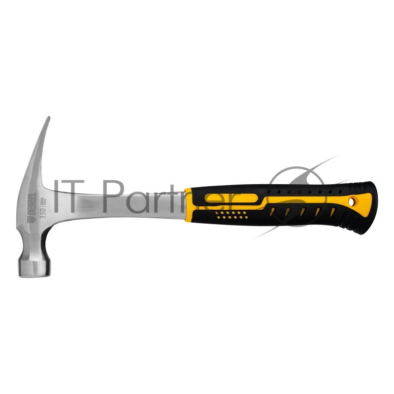 Молоток-гвоздодер 350 г, цельнометаллический, двухкомпонентная рукоятка // Denzel