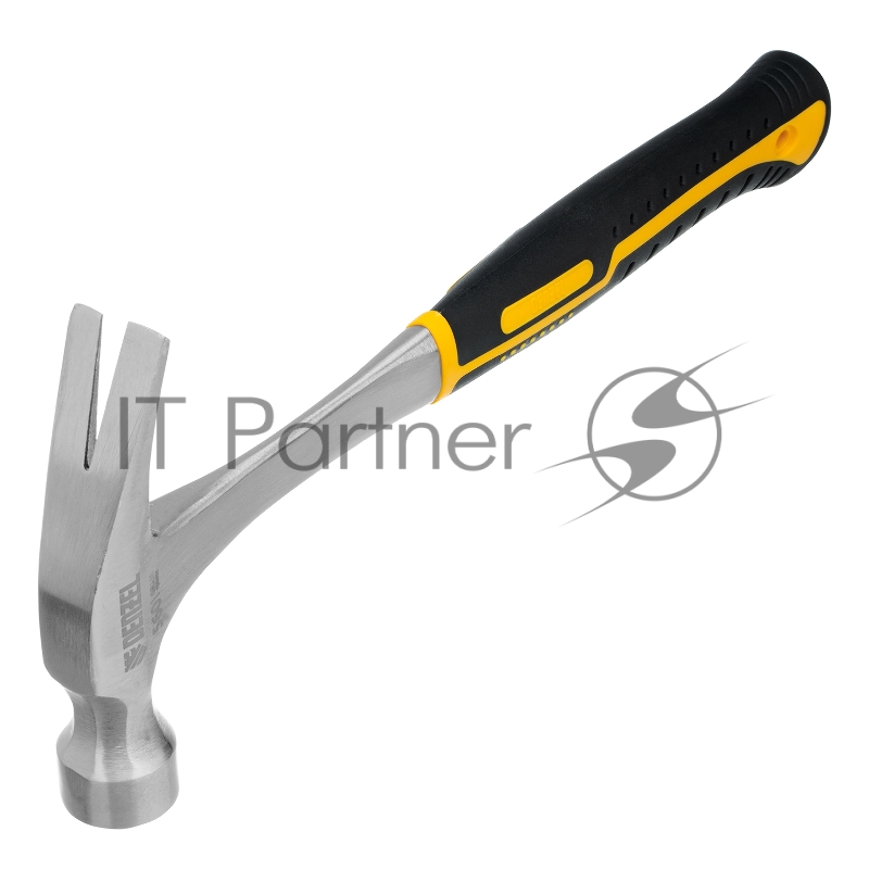 Молоток-гвоздодер 560 г, цельнометаллический, двухкомпонентная рукоятка // Denzel