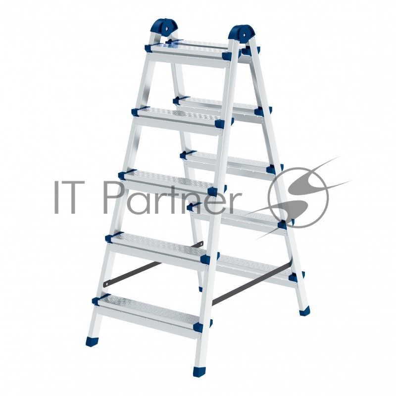 Стремянка двухсторонняя 5 ст., сталь профиль, стальные ступени, Россия// Сибртех