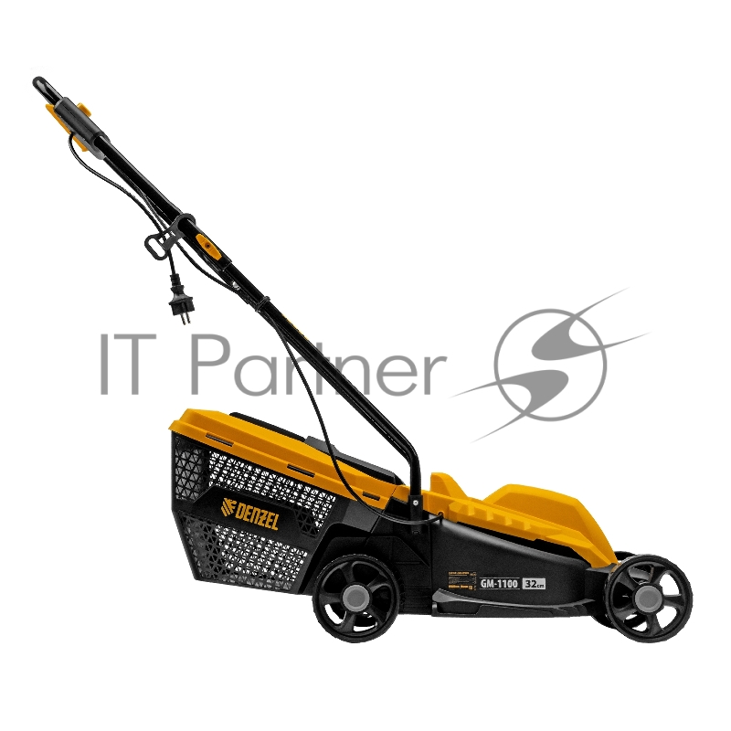 Газонокосилка электрическая GM-1100, 1100 Вт, шир. 32 см, 3 уров., травосб. 30 л// Denzel