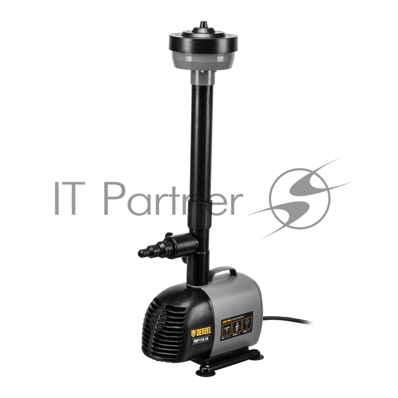 Насос фонтанный FNP110-34, 112 Вт, подъем 3,4 м, 3400 л/ч, колокольчик/каскад/гейзер// Denzel