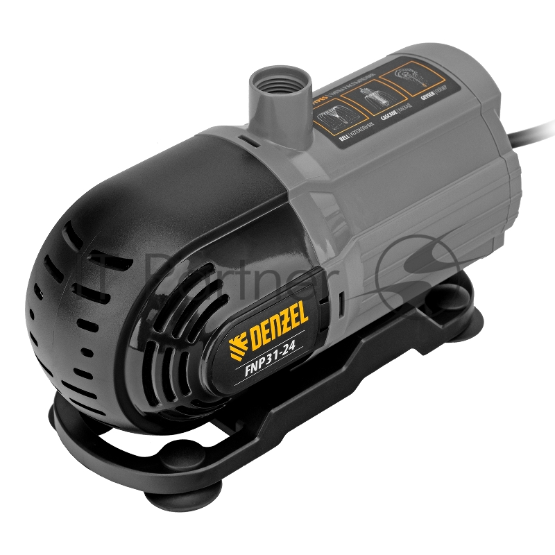 Насос фонтанный FNP31-24, 31 Вт, подъем 2,4 м, 1500 л/ч, колокольчик/2 каскада/гейзер// Denzel