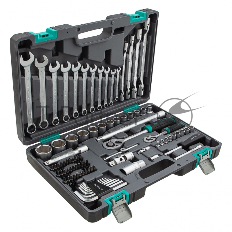 Набор инструментов, 1/2, 1/4, CrV, пластиковый кейс 88 предметов// Stels