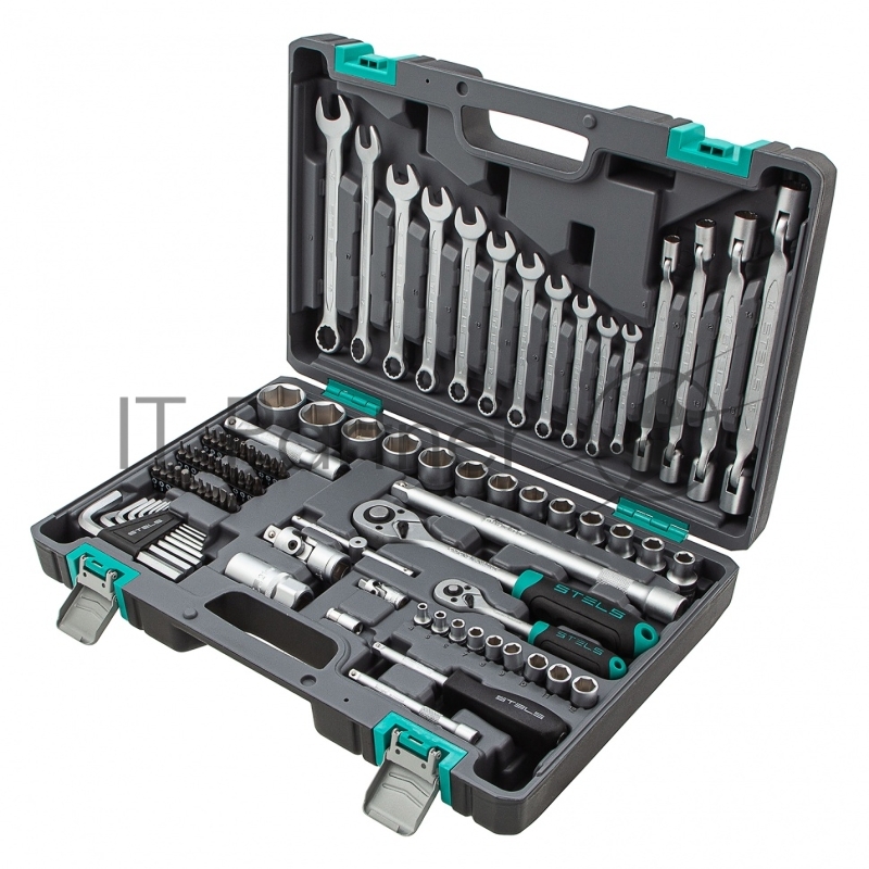 Набор инструментов, 1/2, 1/4, CrV, пластиковый кейс 88 предметов// Stels