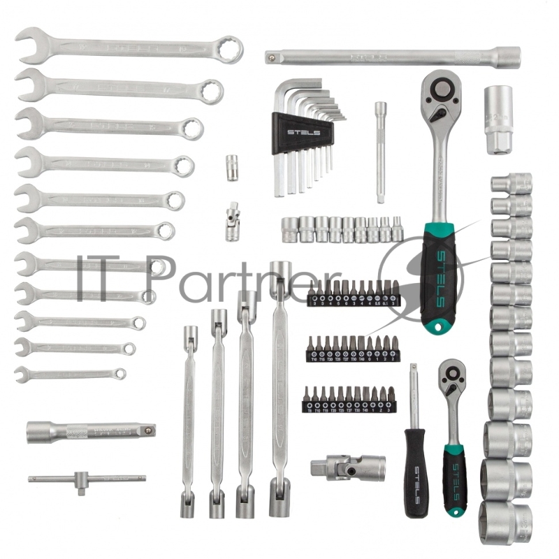 Набор инструментов, 1/2, 1/4, CrV, пластиковый кейс 88 предметов// Stels