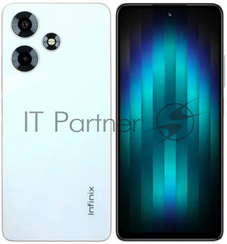Смартфон Infinix X6831 Hot 30 128Gb 4Gb белый моноблок 3G 4G 2Sim 6.78 1080x2460 Android 13 50Mpix 802.11 a/b/g/n/ac NFC GPS GSM900/1800 GSM1900 TouchSc FM microSD max1024Gb