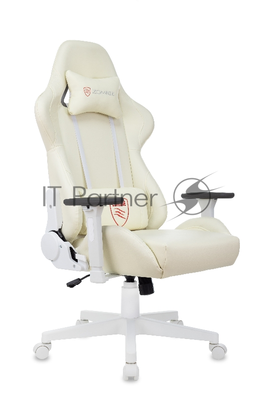 Кресло игровое Zombie Neo бежевый эко.кожа крестов. пластик пластик белый ZOMBIE NEO BEIGE