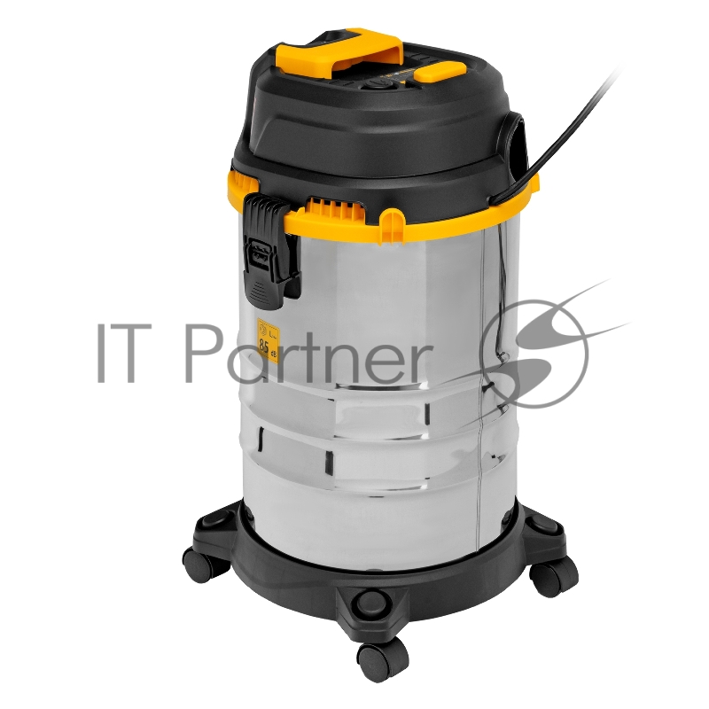 Пылесос строительный RVC30, 1400 Вт, бак 30 л, шланг 3 м, розетка с автосинхр.// Denzel