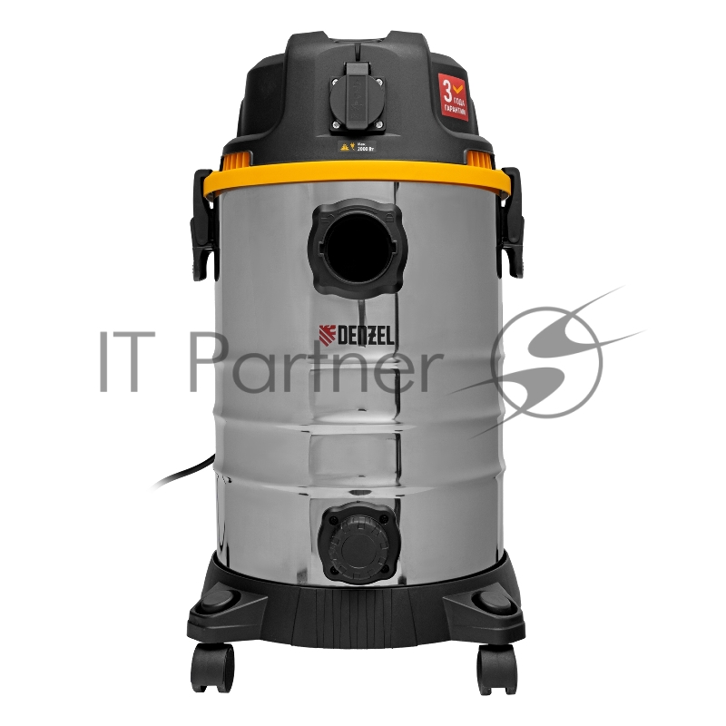 Пылесос строительный RVC30, 1400 Вт, бак 30 л, шланг 3 м, розетка с автосинхр.// Denzel