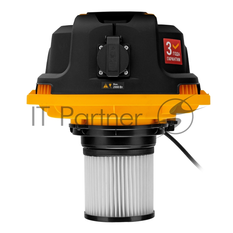 Пылесос строительный RVC30, 1400 Вт, бак 30 л, шланг 3 м, розетка с автосинхр.// Denzel