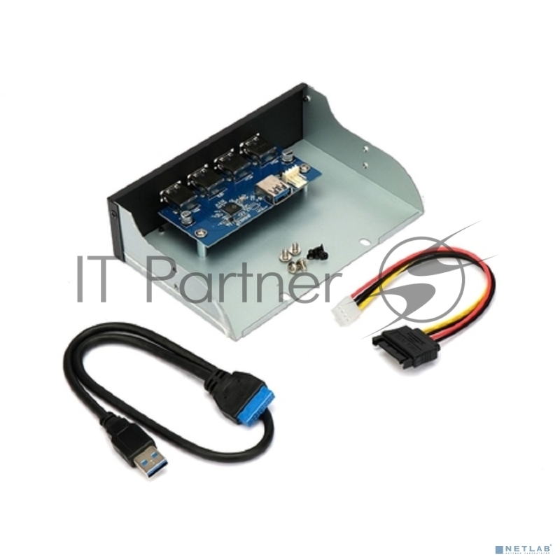 Планка USB 3.0 на переднюю панель 5.25 Gembird, FP5.25-USB3-4A, 4xUSB-A 3.0