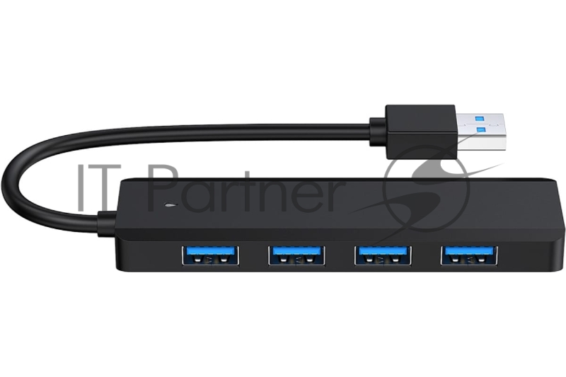 Концентратор USB 3.0 Gembird UHB-C414, 4 порта, кабель 19см, с доп питанием (Type-C)