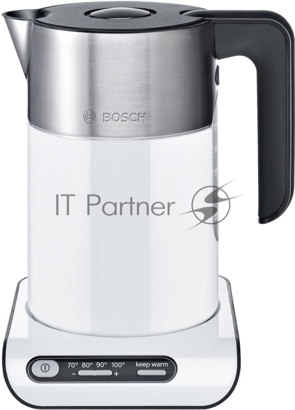 Чайник электрический Bosch TWK8611P 1.5л. 2400Вт белый/серебристый (корпус: нержавеющая сталь)