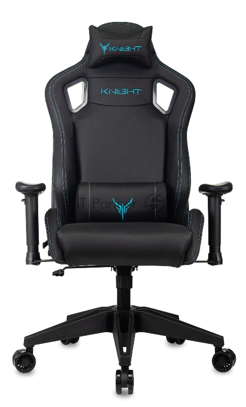 Кресло игровое Knight Outrid Smile черный эко.кожа крестов. пластик