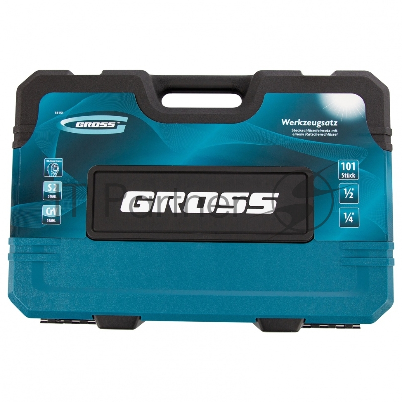 Набор инструментов, 1/4, 1/2, CrV, 120 зубьев, 101 предмет// Gross
