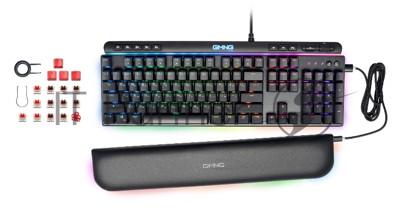 Клавиатура GMNG 999GK механическая черный/серебристый USB Multimedia for gamer LED (подставка для запястий) (1091218)