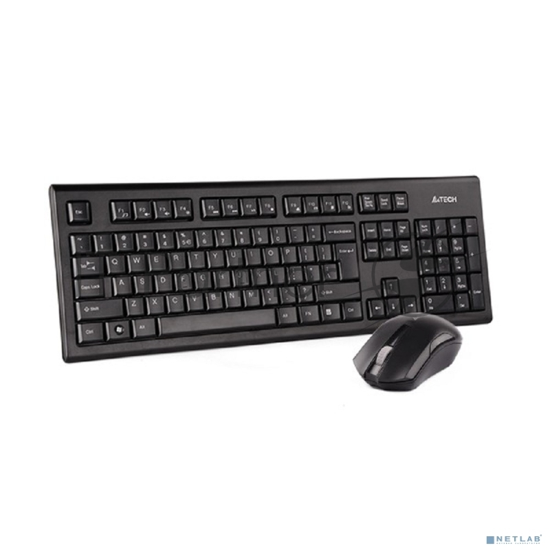 Клавиатура + мышь A4Tech 3000NS клав:черный мышь:черный USB беспроводная Multimedia