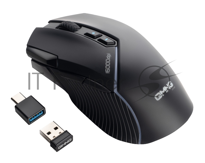 Мышь GMNG XM001 черный оптическая (16000dpi) беспроводная USB/USB-C (7but)