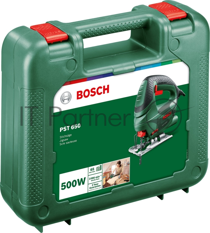 Лобзик Bosch PST 650 +1пил. 500Вт 3100ходов/мин от электросети (кейс в комплекте)